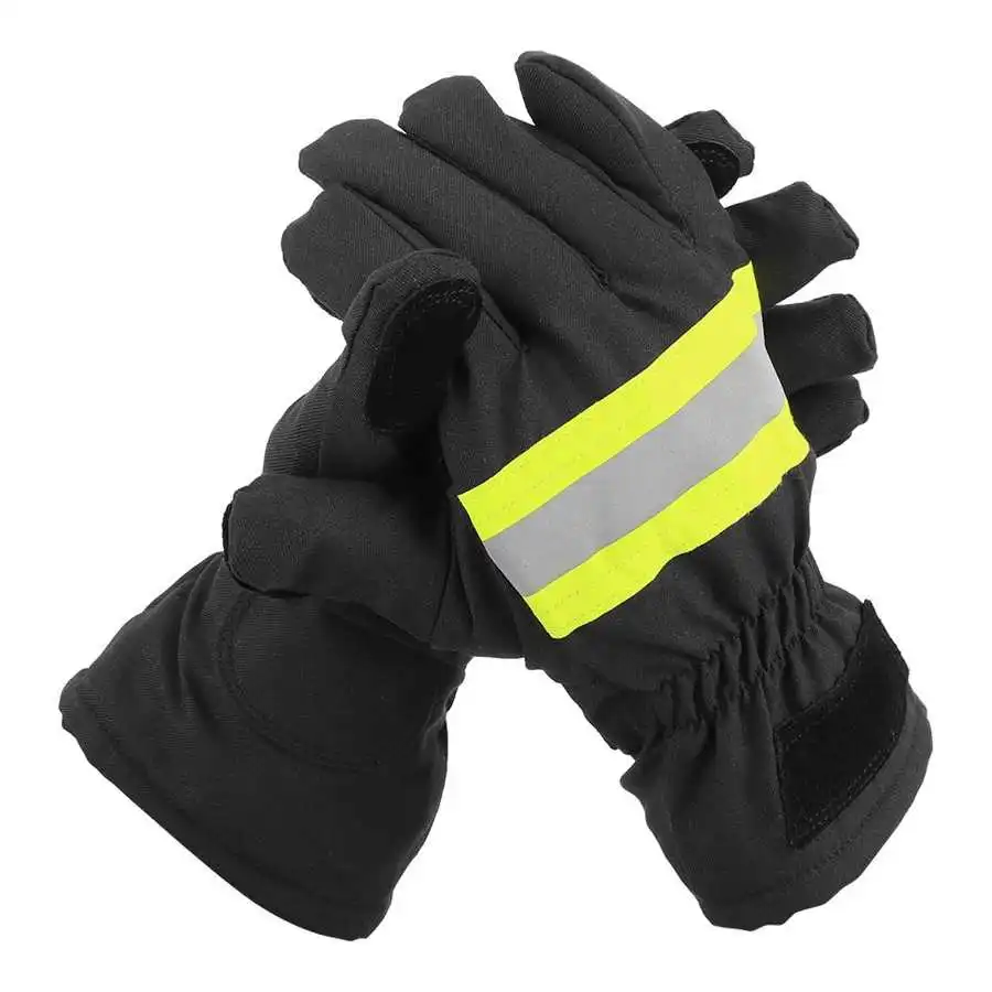 

1 Pair Flame Retardant Firefighting Gloves Heat-Resistant Waterproof Breathable Firefighter Hand Protection Cover Cold Weather