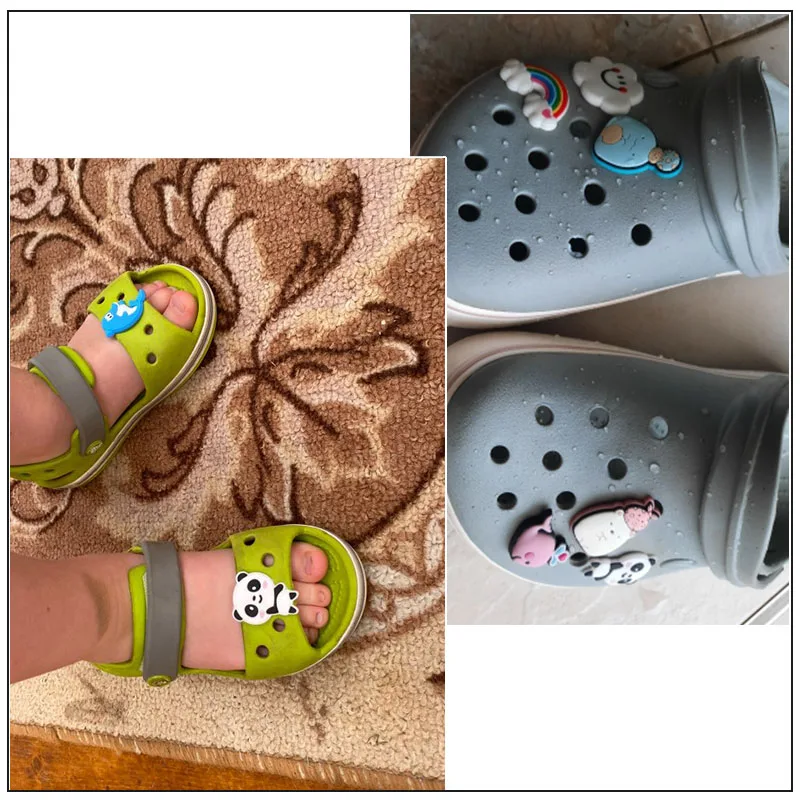 50 шт./лот одежда с изображением милых животных из ПВХ подвески для обуви рисунком