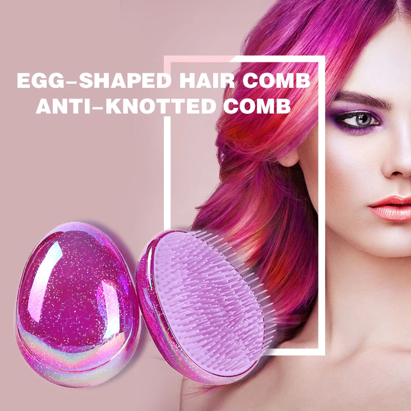 Антистатическая мини расческа для волос в форме яйца мягкая щетка круглой формы