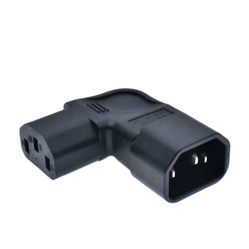Адаптер переменного тока IEC 320 C14 в C13 левый и правый угол 3 полюс контактный