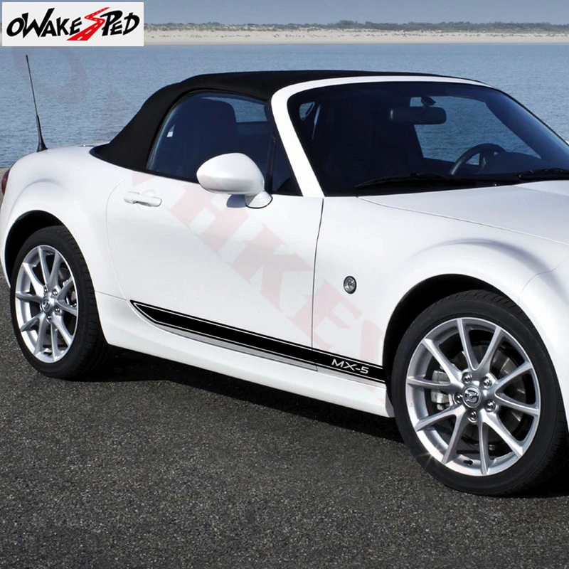 2 шт. стайлинга автомобилей сбоку юбка в полоску наклейки на авто виниловые гонки