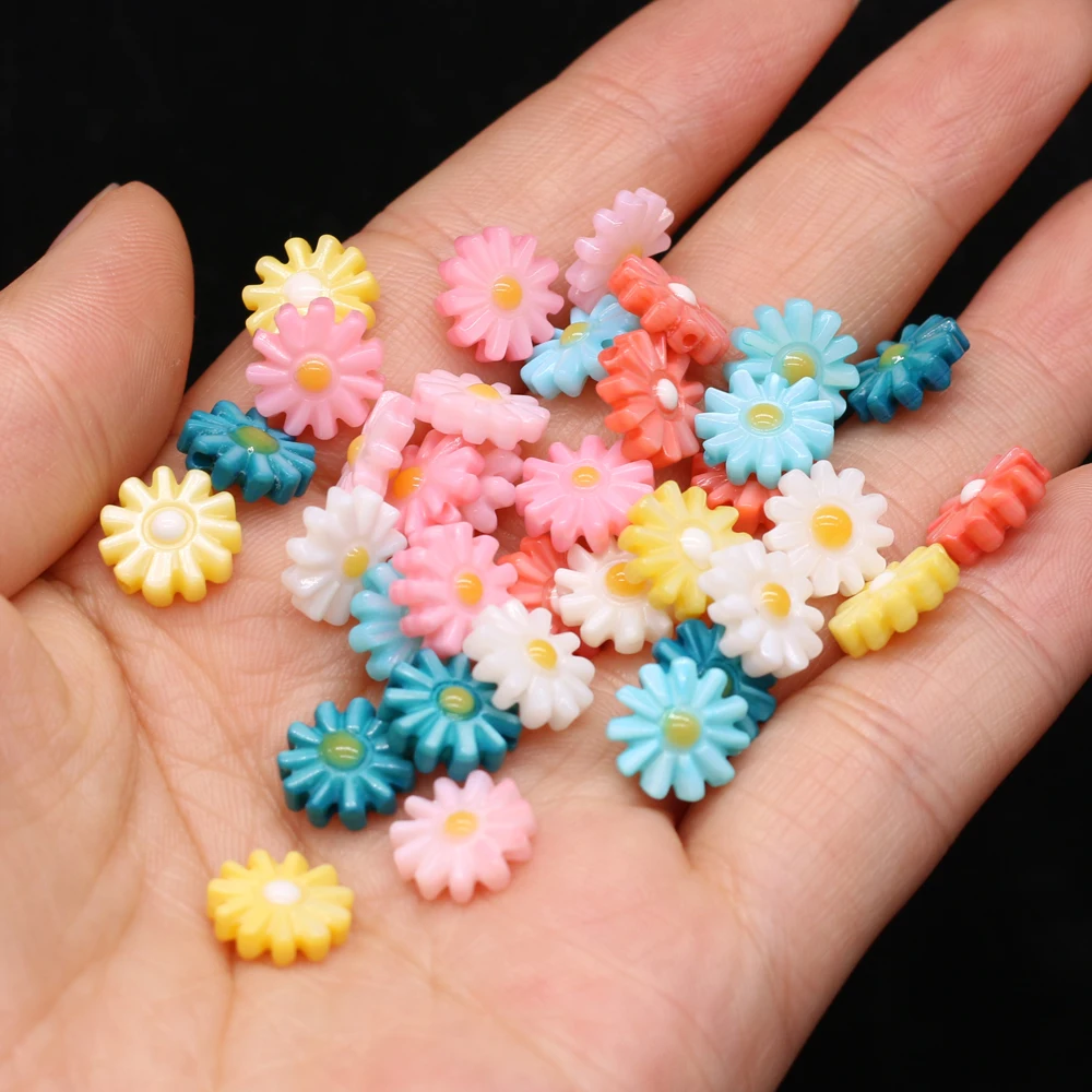 

10Pcs Natural White Shell Beads Sun-Flowered Loose Beads For DIY Jewelry Making Bracelet Earring Rings Accessory