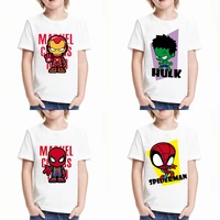 marvel avengers kids t shirt disney super hero iron man hulk kawaii letter print tshirts children cute casual clothes tops tees