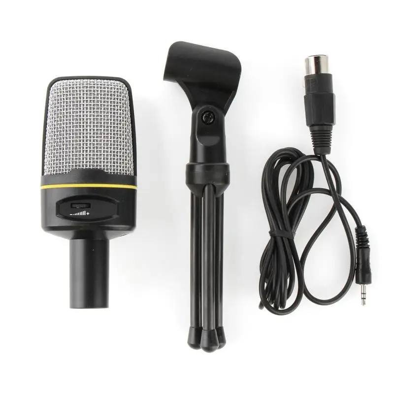 Professional Condenser Microphone Kit 3.5mm Plug Home Stereo Mic With Stand Tripod For Computer PC Phone YouTube Video | Электроника