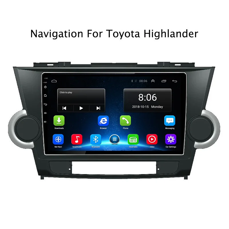 9 дюймов Android 8 1 Автомобильная dvd навигационная система плеер для Toyota Highlander 2006 2014 4G