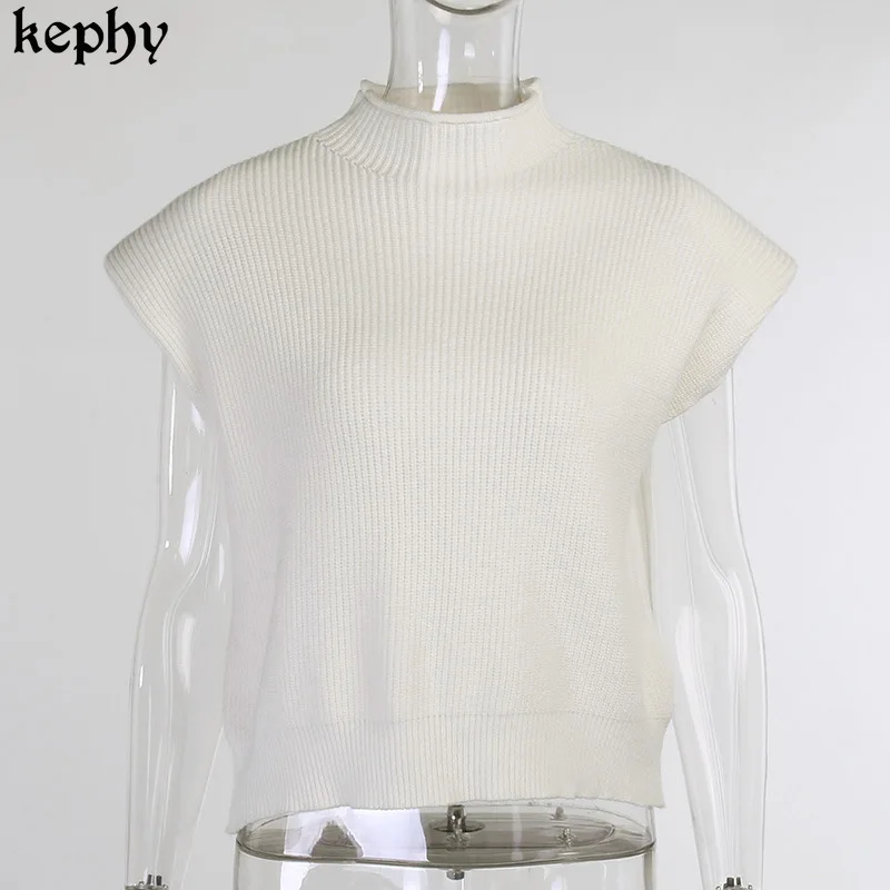 

2021 sweater sexy temperament high-neck short-sleeve sweater top woman Turtleneck Elegant Pullover Soft Loose Knitted Sweater