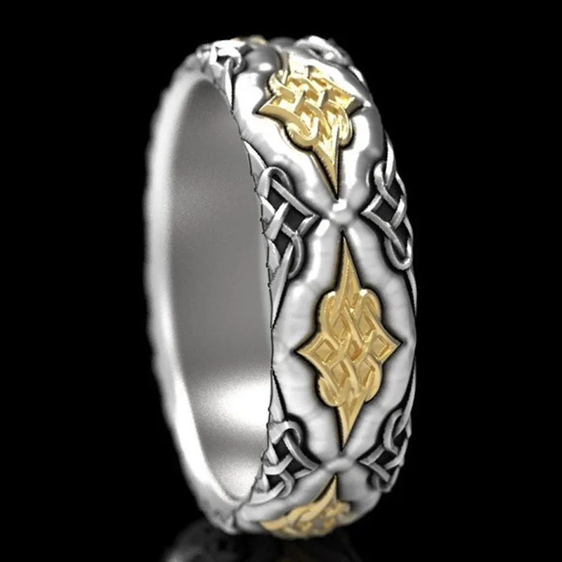 Винтажные кольца на палец в стиле панк с гравировкой для мужчин и женщин