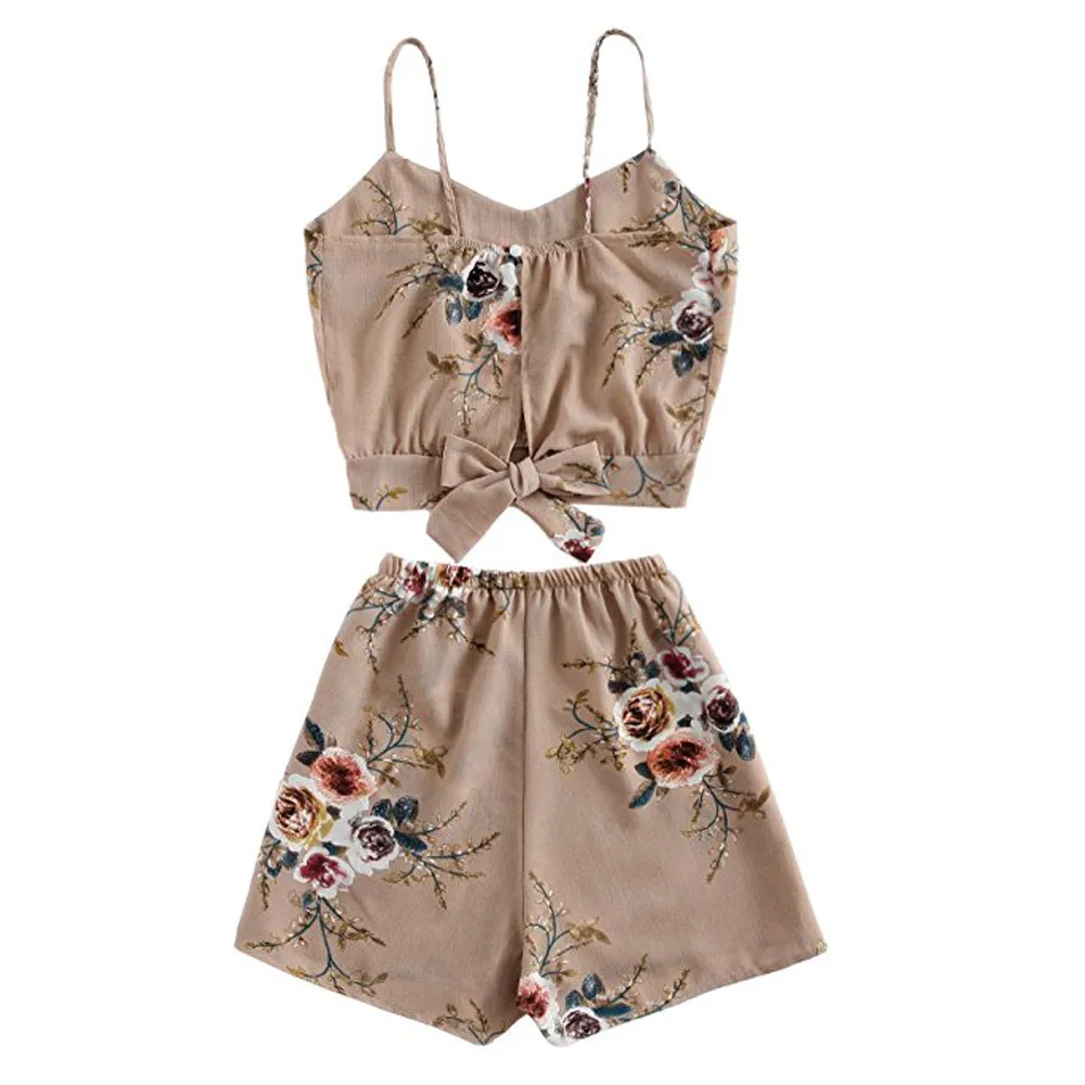 Летняя одежда для женщин 2020 модный топ без рукавов с цветочным принтом на