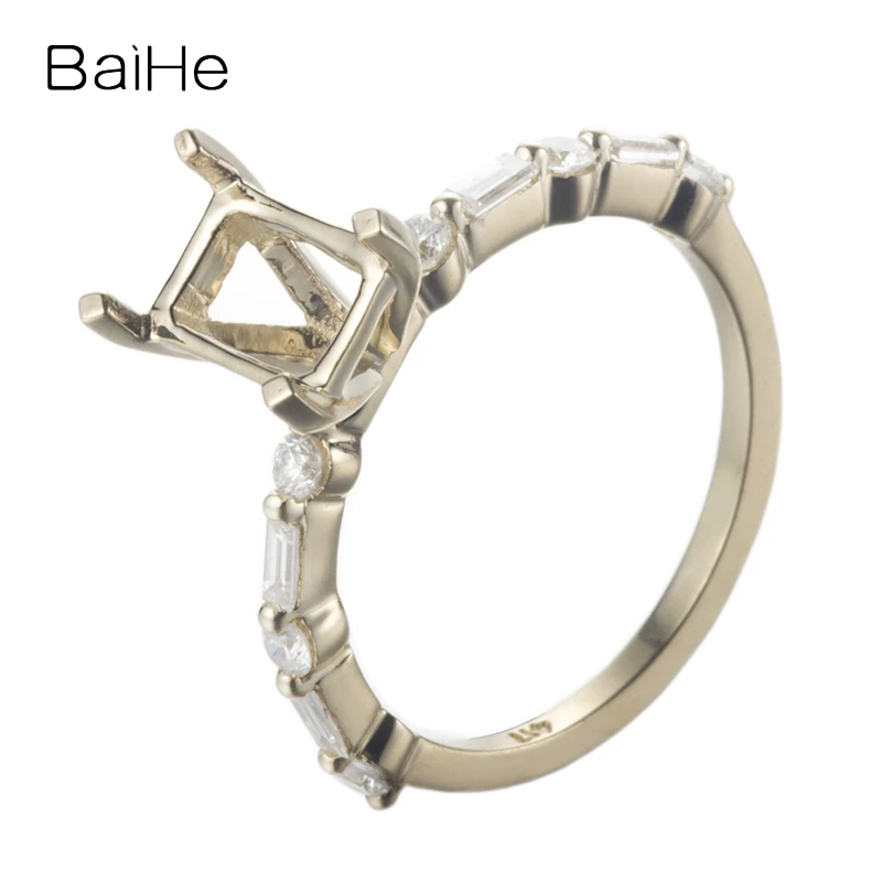 BAIHE однотонное 14K желтое золото сертифицированное изумрудная огранка