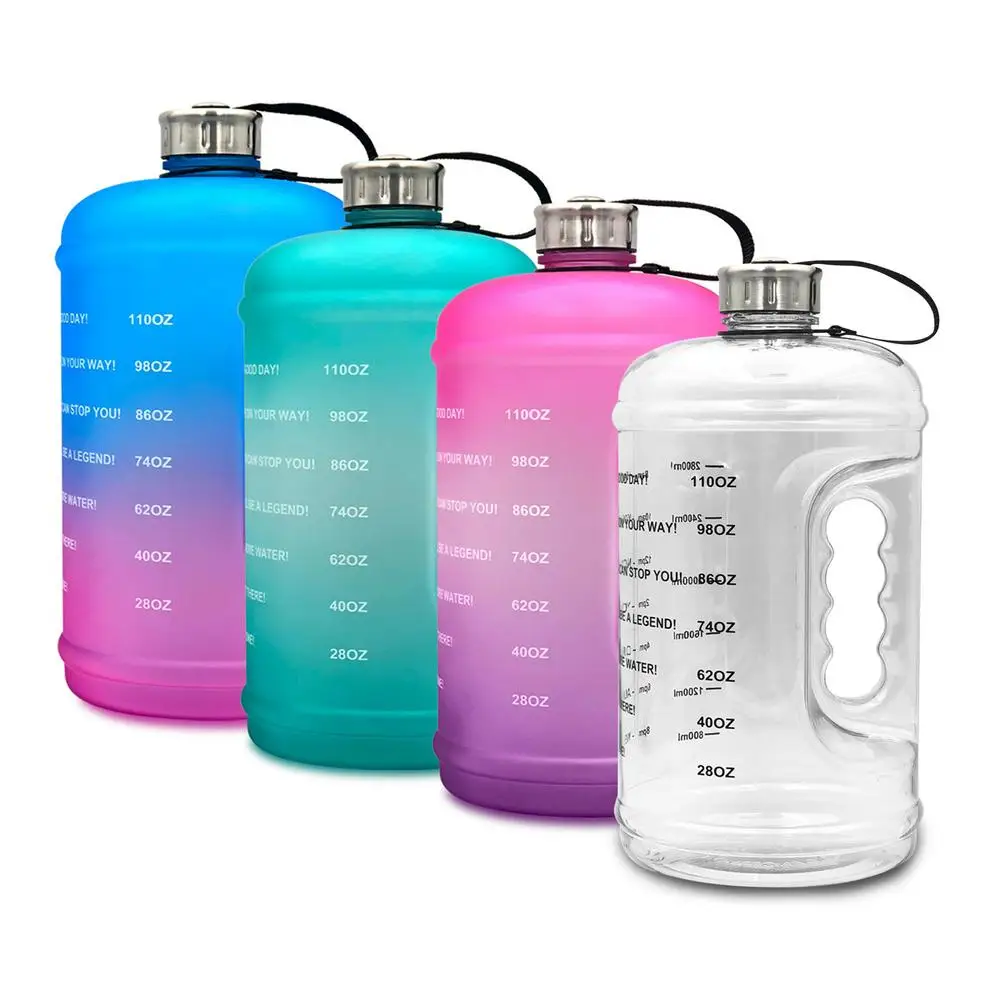

1 Gallon Sports Bottle With Leakproof Motivational Gym Fitness Large Capacity Waterbottle Gradient Color Big Water Cup Kettle