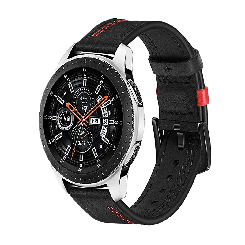 20 мм 22 мм двухцветный ремешок из натуральной кожи для samsung Galaxy Watch 46 мм 42 мм/Active 2 40 мм 44 мм Huami Amazfit Bip Band