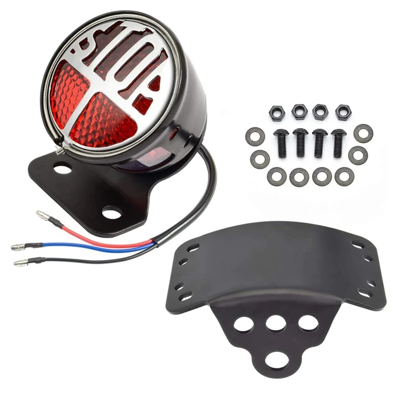 

Side Mount License Plate Holder Curved Bracket LED Tail Light for Bobber Chopper Yamaha Kawasaki Honda Suzuki