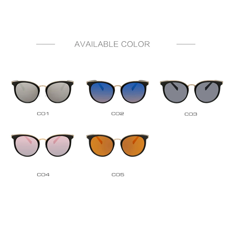 

Cat Eye Round Sunglasses Women Fashion Color Matching Sun Glasses Vintage Metal Frame Eyeglasses Female Shade UV400 Oculos