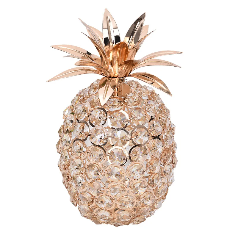 

Ins Desktop Electroplating Metal Simulation Pineapple Apple Pear Fruit Creative Home Crafts Crystal Decoration Ornaments