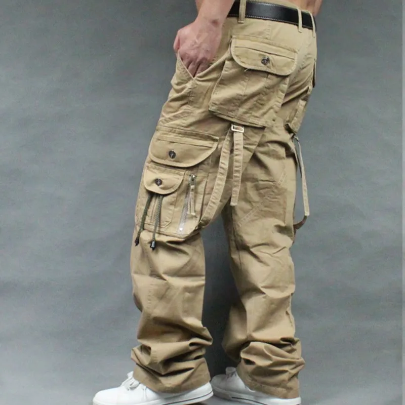 2020 Top Brand Mens Military Cargo Pants Multi-Pockets Baggy Men Casual Trousers Big Size High Quality Army Overalls Male | Мужская