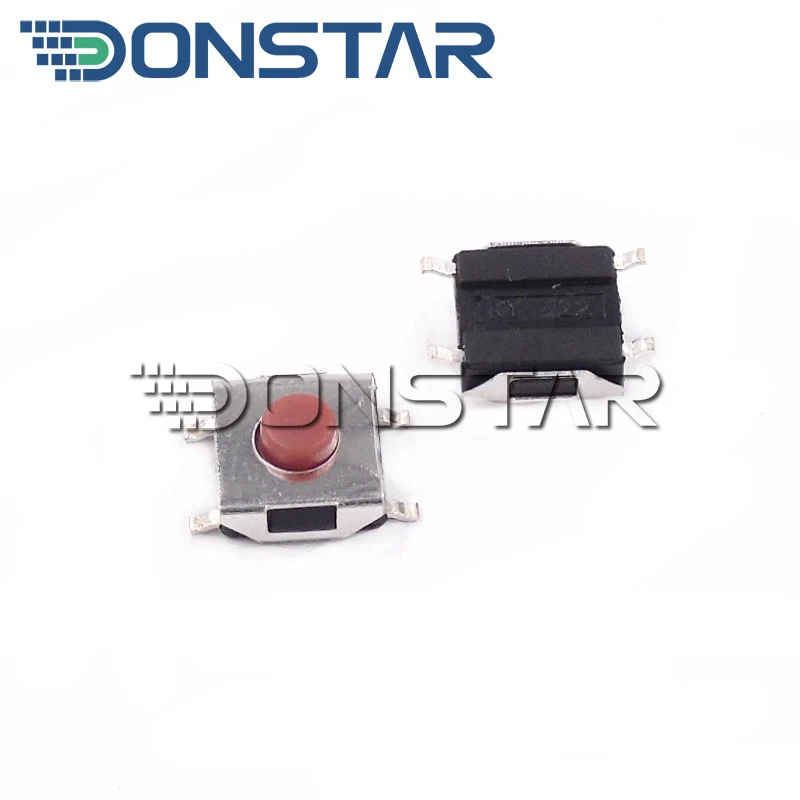 50 шт. плоский Красный SMD 4Pin 6x6 такт кнопочный переключатель 6*6*3 1 мини-выключатель
