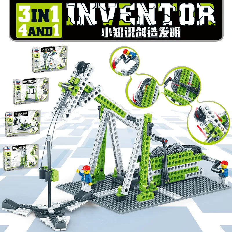 Строительные блоки образовательная серия изобретателей 46-142 шт. совместимы с