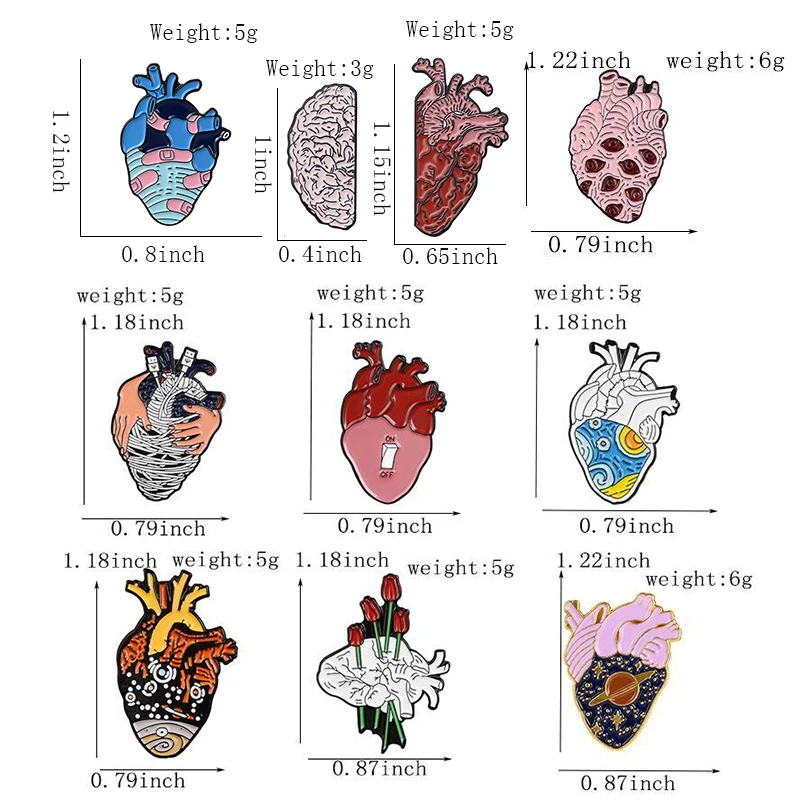 Арт сердце Органы брошь в форме человеческого сердца для передачи данных