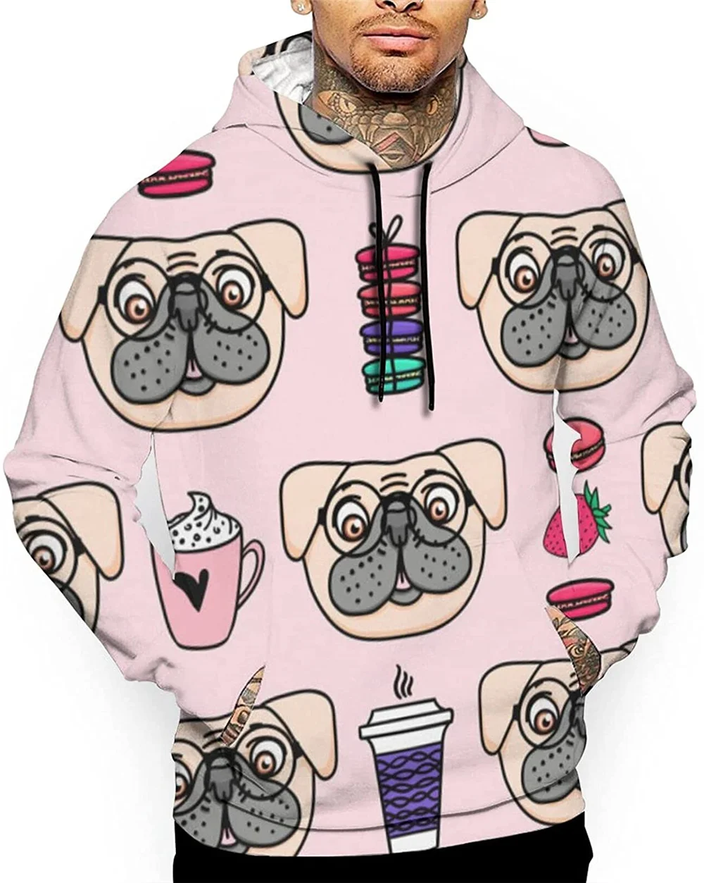 

Men's Sweater Hooded Top Polyester Long Sleeve Breathable Top Funny Creative Hooded Sweater Daily Casual Wear