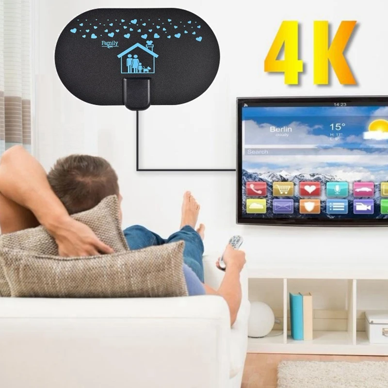 

Цифровая усиленная комнатная ТВ-антенна для помещений и улицы, усиленные антенны для телевизора, прием сигнала 2000 миль, цифровое телевидение