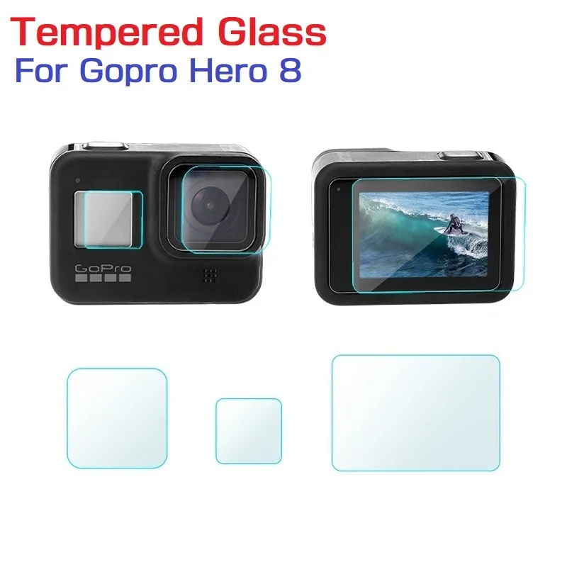 3 шт. Защитная пленка для экрана из закаленного стекла камеры Go Pro GoPro Hero8 Hero 8 Black|Чехлы экшн-камер| |