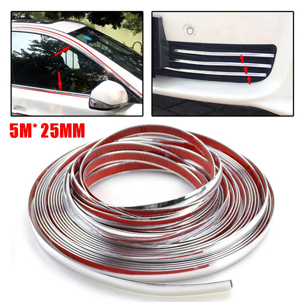 1 рулон 5 м Автомобильная хромированная DIY литьевая отделка наклейка бампера