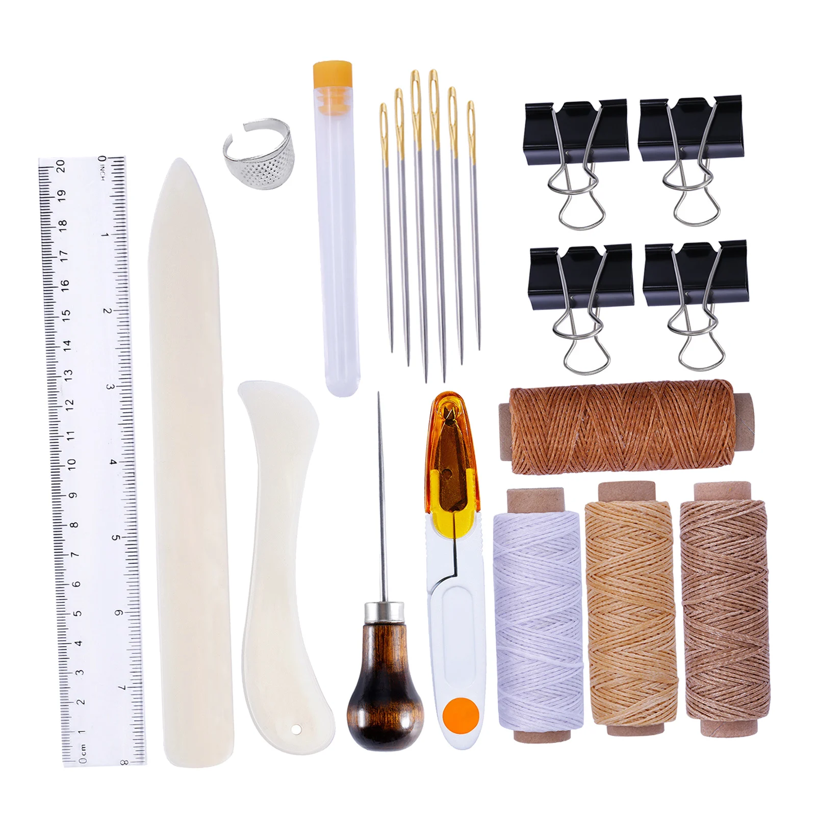 

25pcs Leather Craft Tools Set Stitching Sewing Awl Needle Tool Kit Ruler