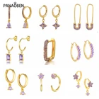 Женские серьги-гвоздики из серебра 925 пробы с фианитами