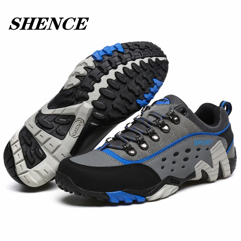 Outdoor Lover Trekking Shoes Men Waterproof Hiking Shoes Mountain Boots Genuine Leather Woodland Hunting Tactical Shoes