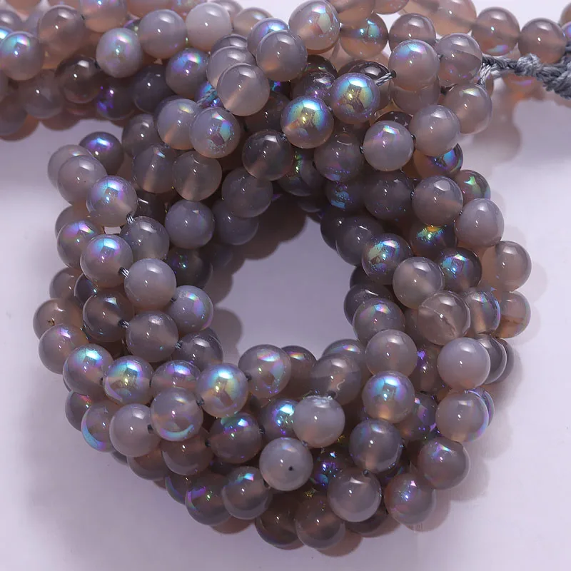 

Natural Stone Grey Optimization jade Grey Round Loose Beads For Jewelry DIY Making Bracelet Accessories 15" 6/8/10mm Beadtales