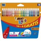 BIC Kids Couleur (ультра моющиеся) войлок Красящие ручки 14 + 4 цвета