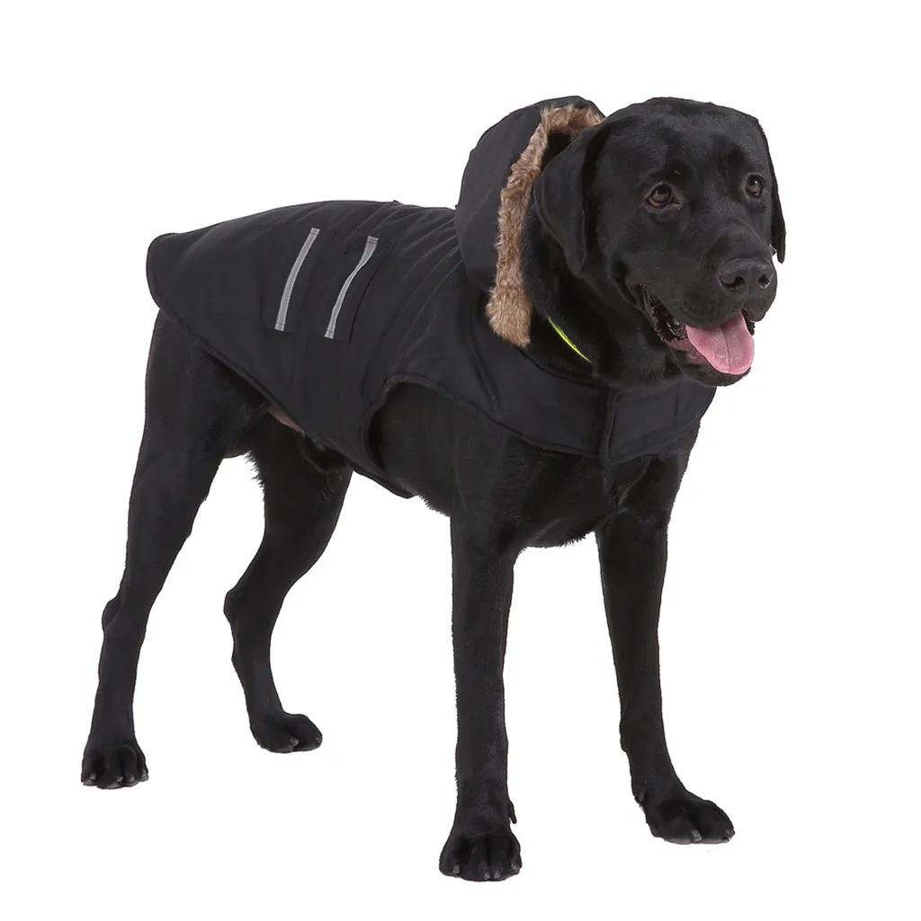 Transer Golden Retriver, Большие куртки для собак, искусственный мех, верхняя одежда с капюшоном, зимняя теплая одежда для собак, одежда для маленьких, средних и больших собак 9822