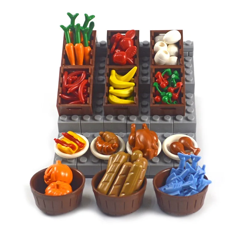 Конструктор сделай сам курица тыква рыба фрукты яйца хот дог горшок игрушка