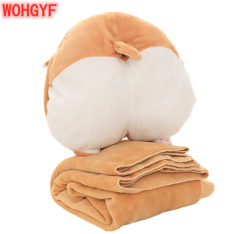 1 шт. Симпатичная плюшевая подушка корги для рук обогреватель воздуха одеяло 3 в