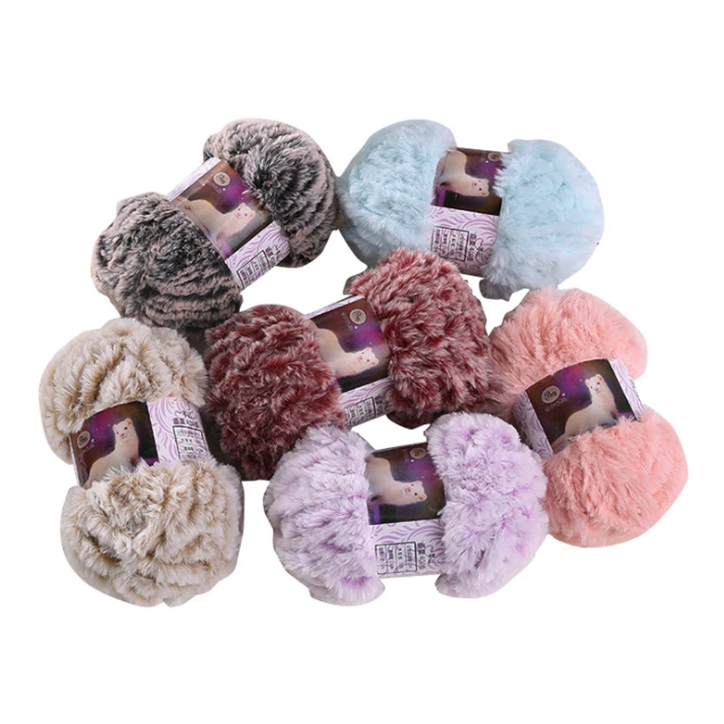 

50g Mink Woolen Yarn Soft Smooth Yarn Baby Thick Coral Velvet Yarn Hand Knitting Cashmere Crochet Thread For DIY Sweater Blanket