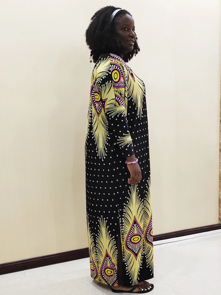 

Africa Lady Classy Dashiki Bazin Dresses Women Vintage Party Racheal Long Dress