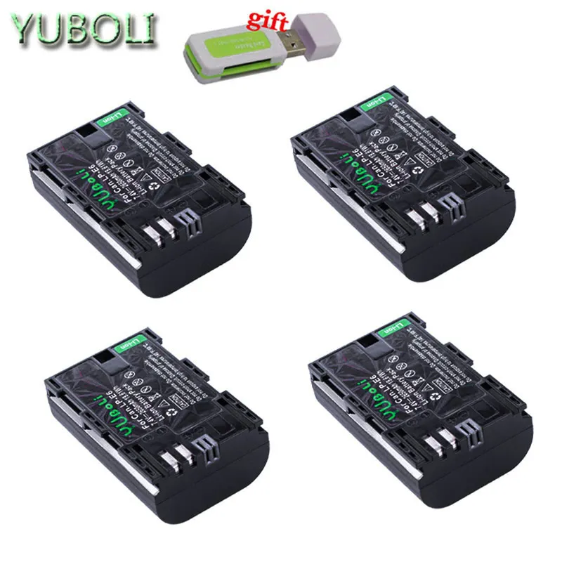 4battery Декодированный lpe6 bateria lp e6 E6N LP-E6N LP-E6 батарея+ двойное зарядное устройство для Canon 5D Mark II Mark III 6D 7D 60D 60Da 70D 80D DSLR - Цвет: 4battery