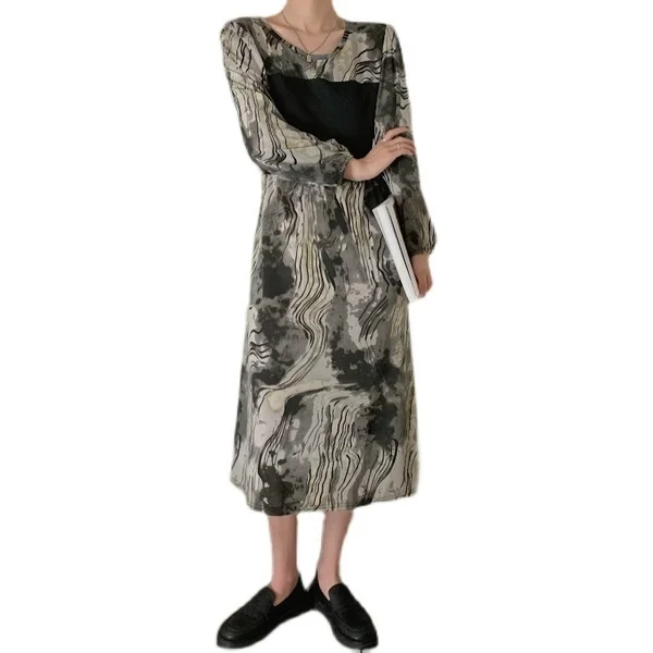 Новый Ретро пэчворк брызги Jum из двух частей | Женская одежда