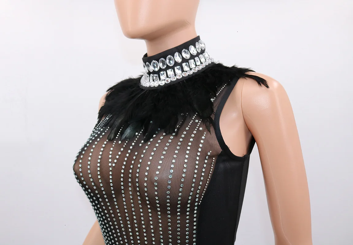 Tobinoone, женское платье с перьями, Vestidos Verano, черное перо, сексуальное, с бриллиантами, Клубная одежда, бодикон, вечерние платья знаменитостей