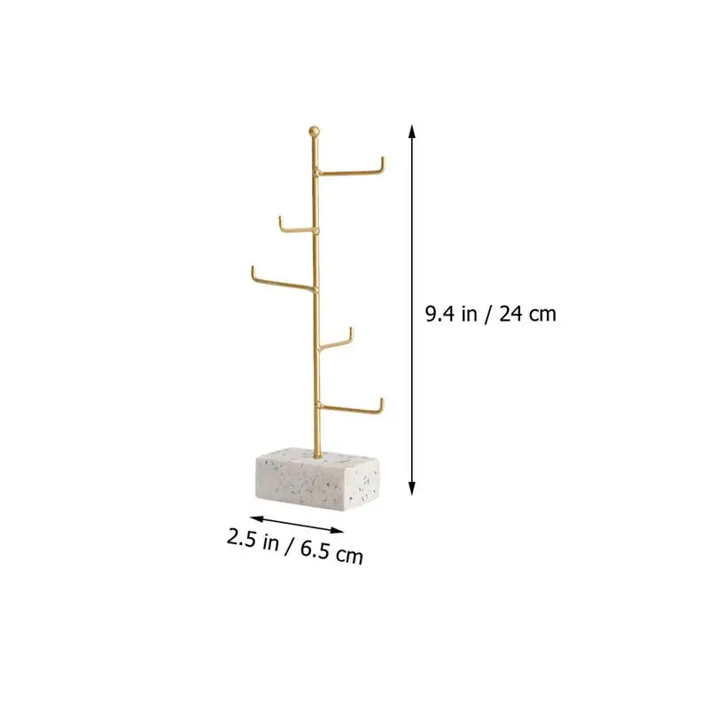 

1PC Home Terrazzo Base Jewelry Rack Simple Modern Jewelry Display Stand (White)