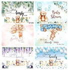 Фоны для фотосъемки с изображением медведя синего воздушного шара в день рождения