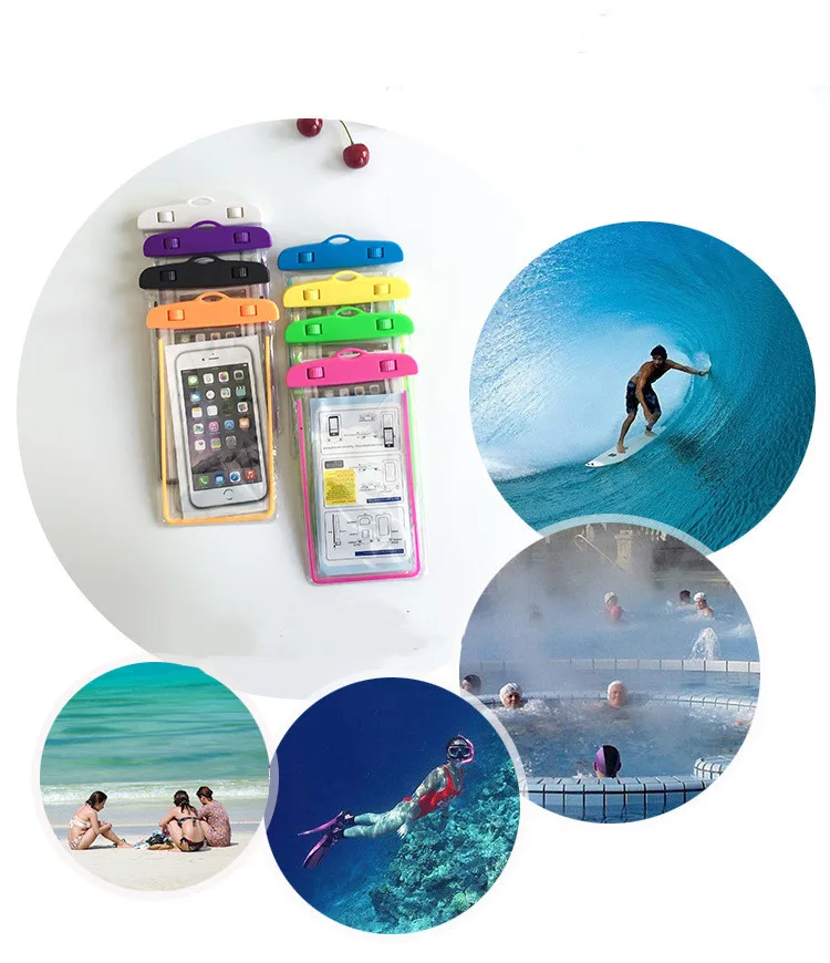 

PVC Universal Waterproof Case Phone For Drift Swim Diving Surfing Beach Clear Pouch Mobile Phone Dry Pouch Clear Smart Phone