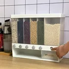 Ведро для хранения зерен и зерен, настенный резервуар для хранения риса, пластиковое кухонное хранилище для риса, аксессуары для кухни