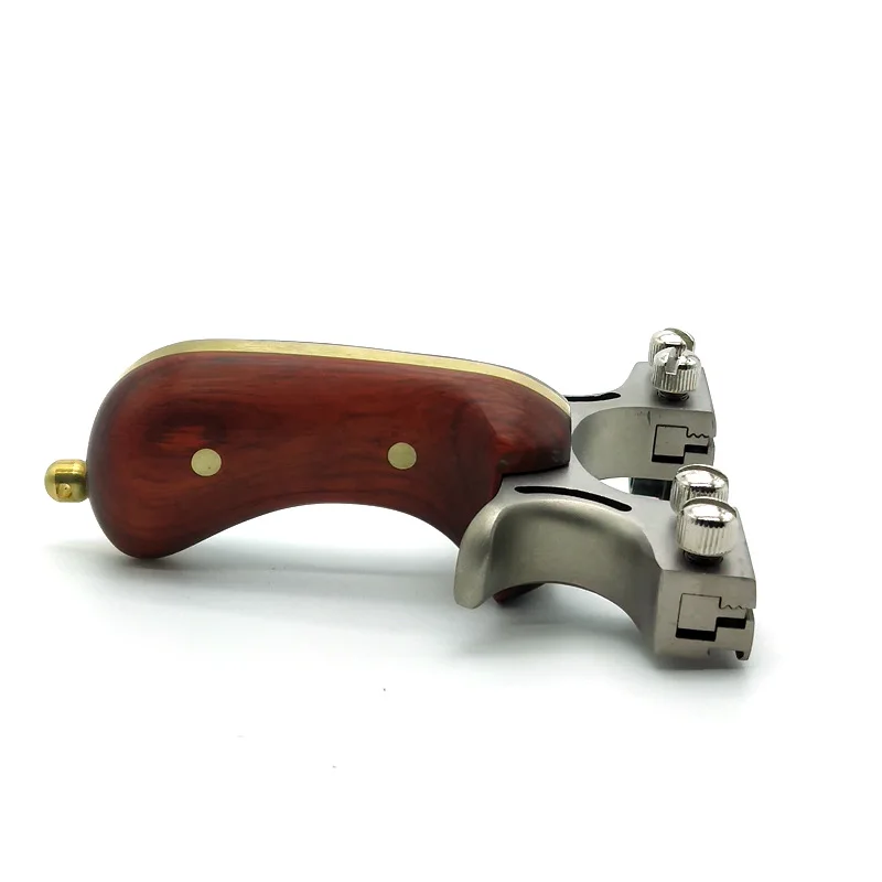

Professional Hunting Slingshot Stainless Steel Catapult + Wood Patch Handle with Rubber Band Outdoor Shooting Game Sling Shot