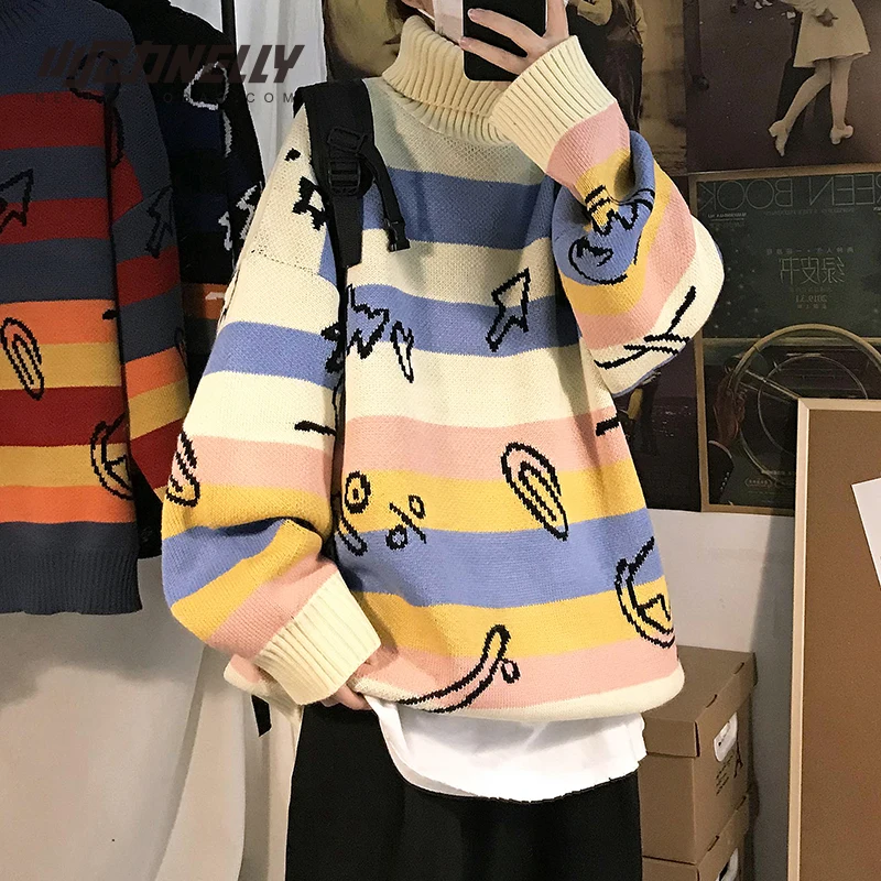 

Outdoor Men Turtleneck Sweater Slim Knitted Luxury Youthful Vitality Sweater Fashion Maglioni Uomo Inverno Knitwear BD50TS