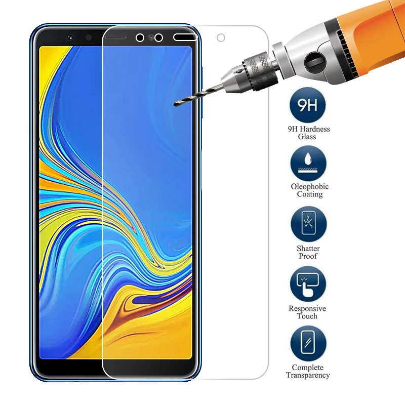 Закаленное стекло для Samsung Galaxy A7 2 шт. защитная пленка экрана 2018 Защитная 9H с