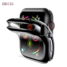 Защитный чехол для apple watch 5, 4, 3, 2, 1, iwatch band 42 мм, 38 мм, 44 мм, покрытие для экрана, силиконовая Мягкая универсальная ультратонкая прозрачная рамка