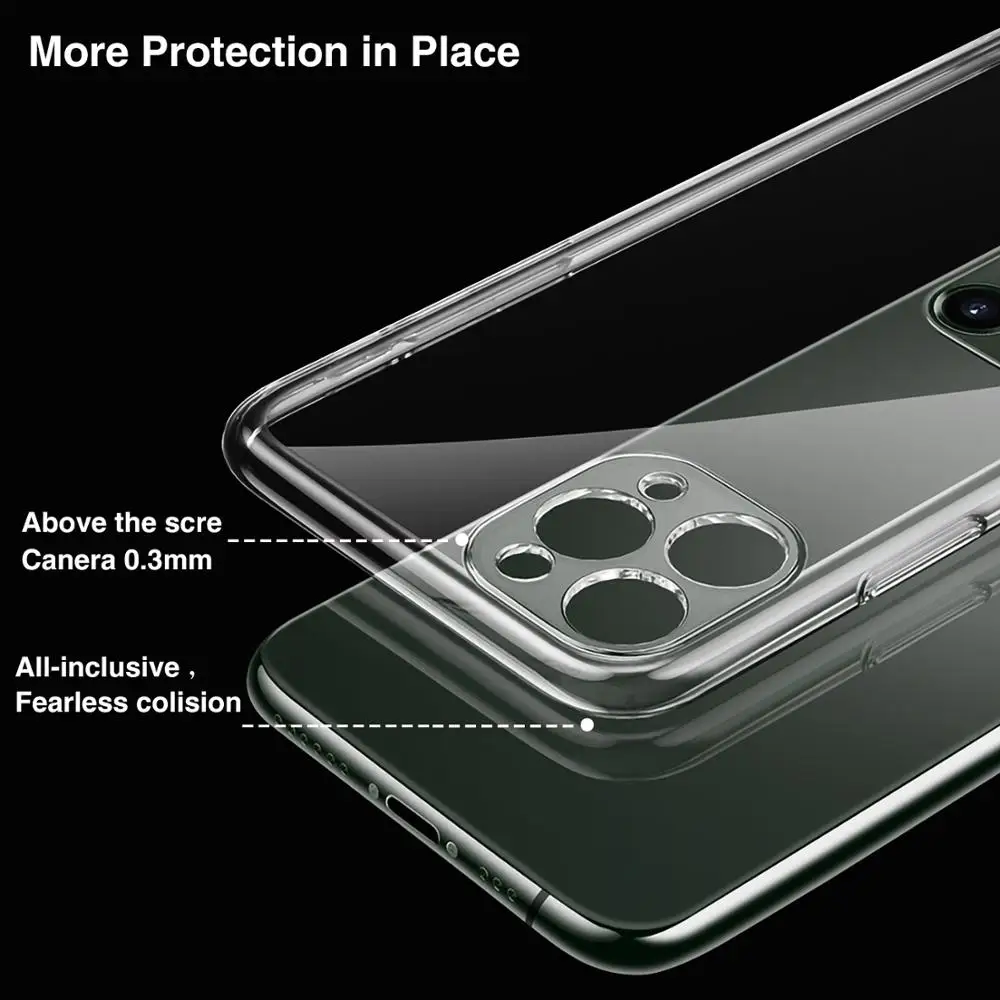 Ультратонкий Прозрачный чехол JURCHEN для телефона iPhone 11 12 Mini Pro XS Max X 8 7 6S Plus XR с