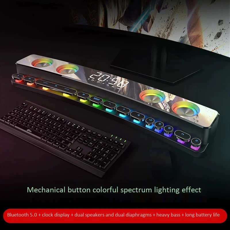 

Bluetooth Game Speaker Soundbar USB 3D Stereo Subwoofer AUX FM Indoor