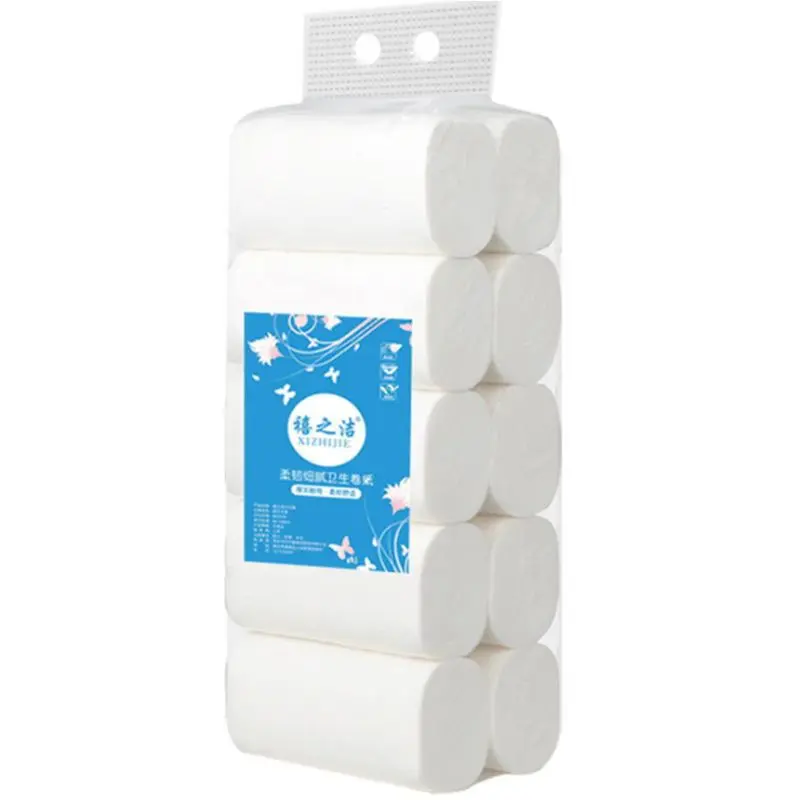 

10 Rolls 4-Ply Toilet Paper Soft Toilet Paper Highly Absorbent Home Kitchen 667D